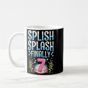Caneca De Café Citação de 7º aniversário de sereia para crianças 