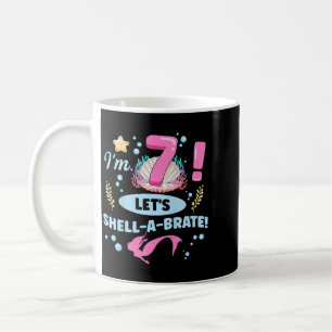 Caneca De Café Citação de 7º aniversário de sereia para crianças