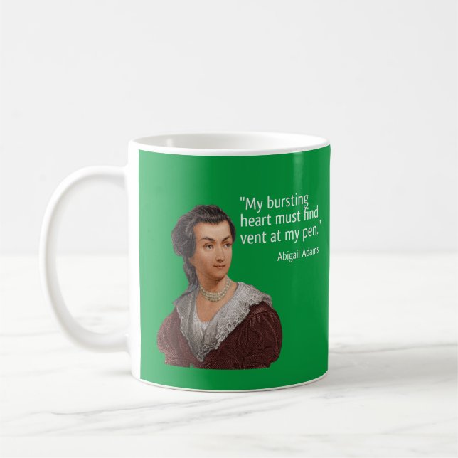 Caneca De Café citação de Abigail Adams no escrevendo (Esquerda)
