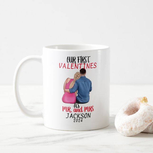 Caneca De Café Citação de amor do casal personalizado (Com Donut)