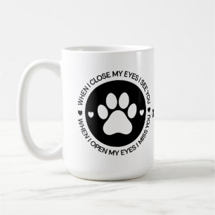 Caneca De Café Citação de Amor 'Quando Fecho os Olhos Vejo Você'
