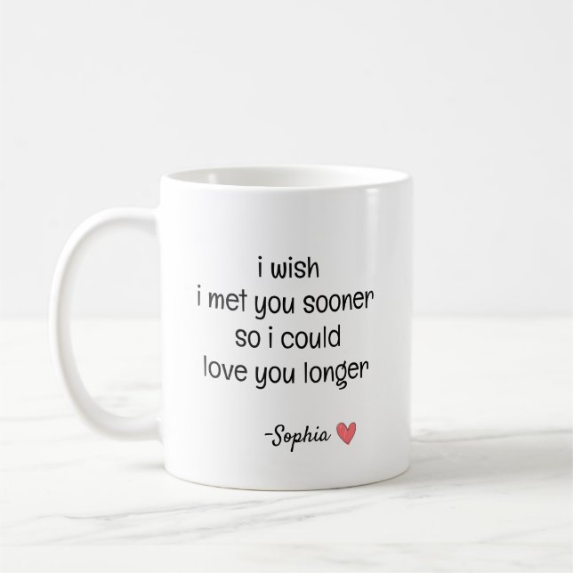 Caneca De Café Citação de Amor Romântico Personalizada (Esquerda)