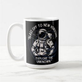 CANECA DE CAFÉ CITAÇÃO DE ASTRONAUTA, DECOLAGEM PARA NOVO HORIZON