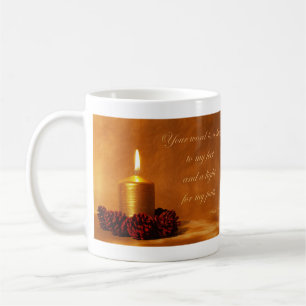 Caneca De Café Citação de bíblia com vela de Natal