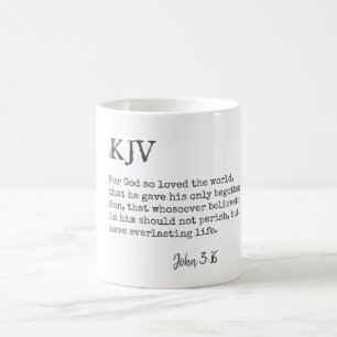 Caneca De Café Citação de Bíblias do John 3:16 - Pode ser pers