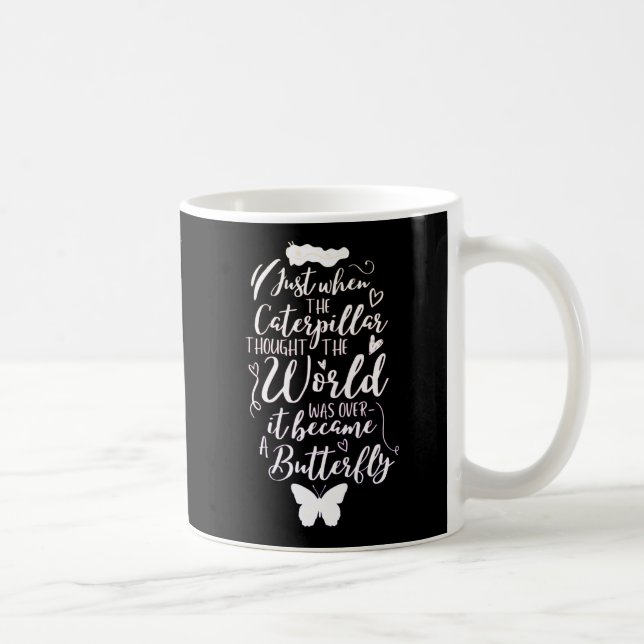Caneca De Café Citação de Borboleta Motivacional Inspiracional (Direita)