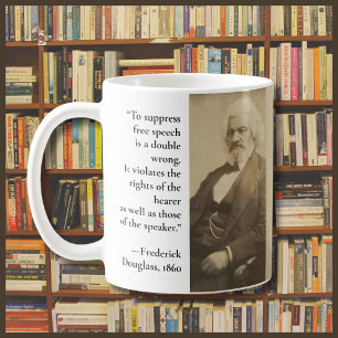 Caneca De Café Citação de censura Frederick Douglass de Voz Livre