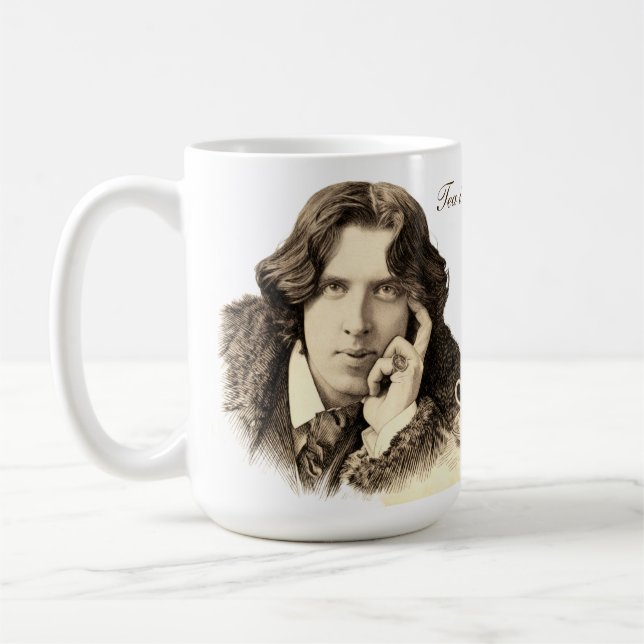 Caneca De Café Citação de Chá de Oscar Wilde (Esquerda)