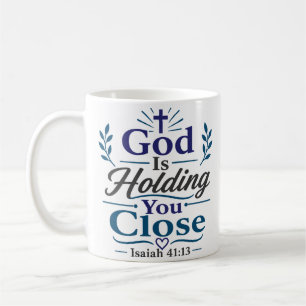 Caneca De Café Citação de Devocional Matinal Deus Está Te Abraçan