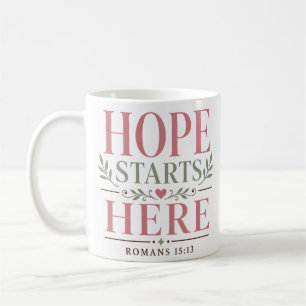 Caneca De Café Citação de Encorajamento Cristão A Esperança Começ