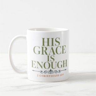 Caneca De Café Citação de Encorajamento Cristão: A Graça Dele é S