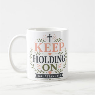 Caneca De Café Citação de Encorajamento Cristão para Continuar se
