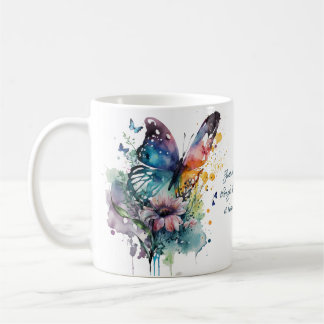 Caneca De Café Citação de Encorajamento Inspiracional Butterfly