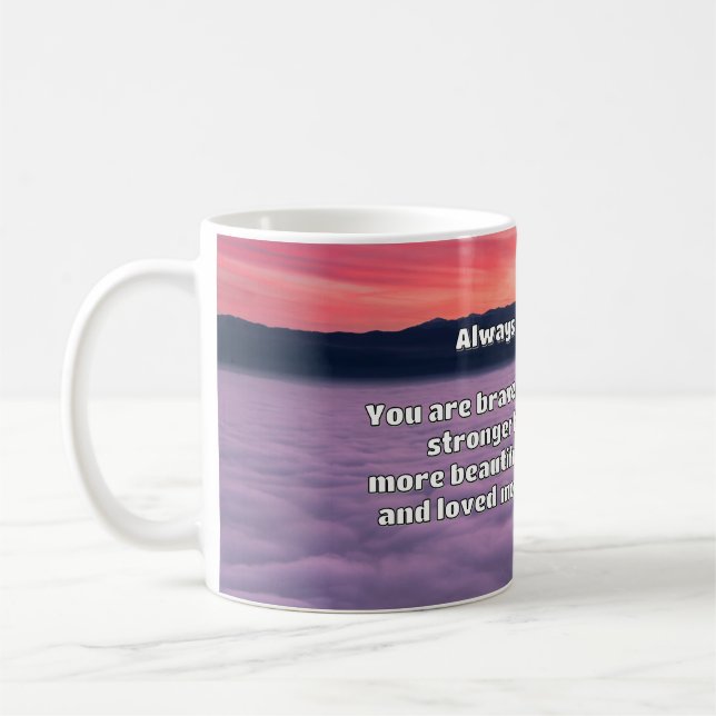 Caneca De Café Citação de Encorajamento Positivo da Bravery Empat (Esquerda)
