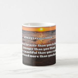 Caneca De Café Citação de Encorajamento Positivo da Bravery Empat