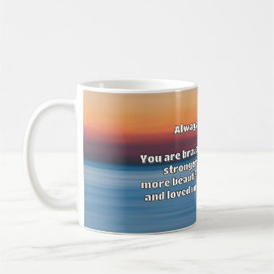 Caneca De Café Citação de Encorajamento Positivo da Bravery Empat