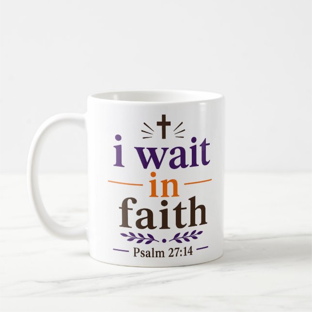 Caneca De Café Citação de Encouragement Scripture Eu Espero Com F (Esquerda)