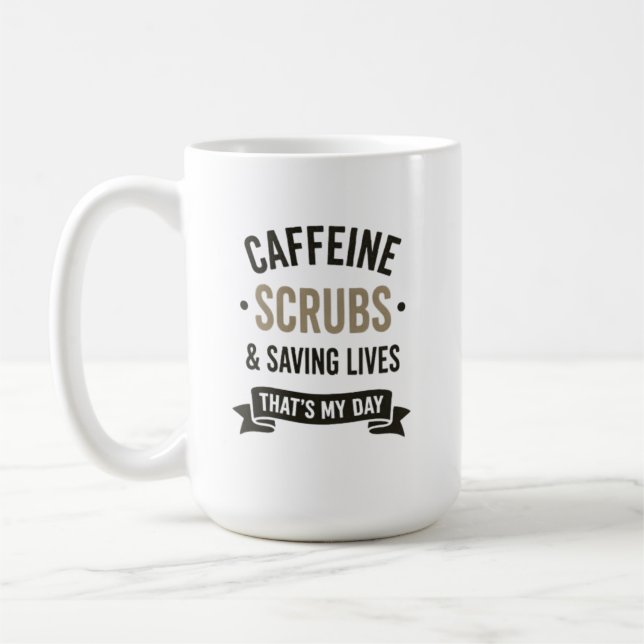 Caneca De Café Citação de Enfermeira que Salva Vidas com Café (Esquerda)