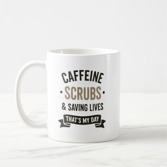 Caneca De Café Citação de Enfermeira que Salva Vidas com Cafeína (Esquerda)