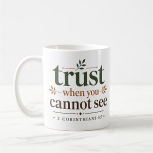 Caneca De Café Citação de Esperança Cristã Confie Quando Você Não