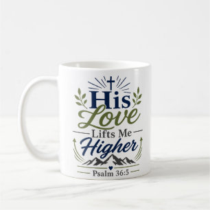 Caneca De Café Citação de Esperança Cristã 'Seu Amor Me Levanta M