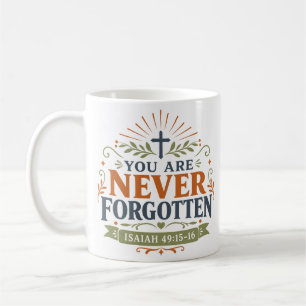 Caneca De Café Citação de Esperança Cristã Você Nunca É Esquecido