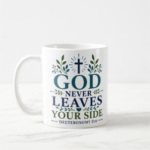 Caneca De Café Citação de Esperança Escritural Deus Nunca Deixa S