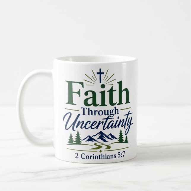 Caneca De Café Citação de Esperança Escritural Fé Através da Ince (Esquerda)