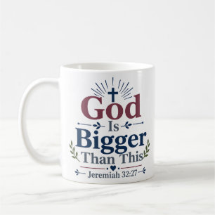 Caneca De Café Citação de Fé Cristã Deus É Maior Que Isso
