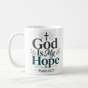 Caneca De Café Citação de Fé Cristã Deus é Minha Esperança
