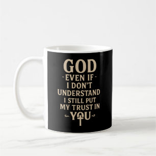Caneca De Café Citação de Fé Cristã Religiosa 