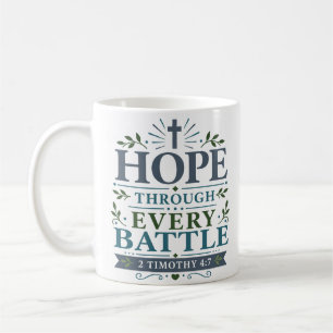 Caneca De Café Citação de Fé Ousada Esperança Através de Cada Bat