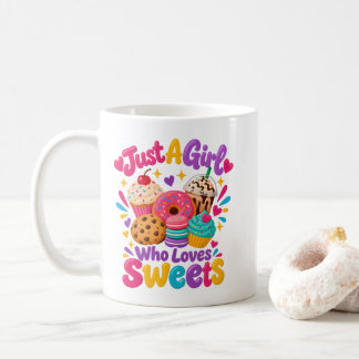 Caneca De Café Citação de Foodie "Apenas Uma Garota Que Ama Doces