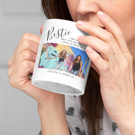Caneca De Café Citação de Foto Personalizada de Melhores Amigas M