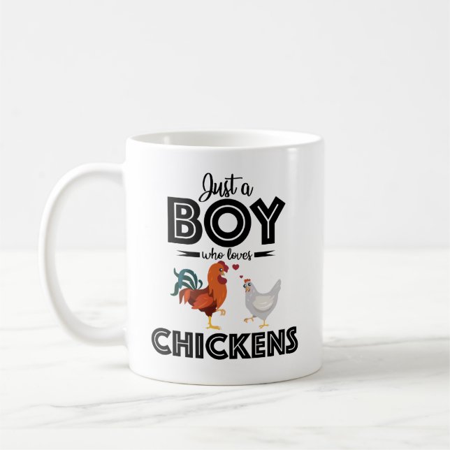 Caneca De Café Citação de frango: Apenas um menino que ama frango (Esquerda)