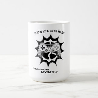 Caneca De Café Citação de Gamer Subiu de Nível