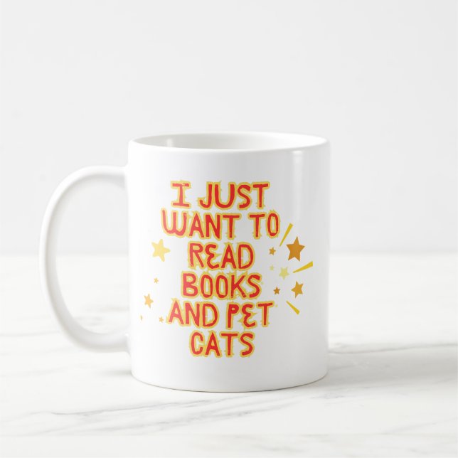 Caneca De Café Citação de gato bookie Mug (Esquerda)