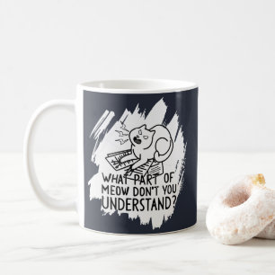 Caneca De Café Citação de Gato Branca Engraçado