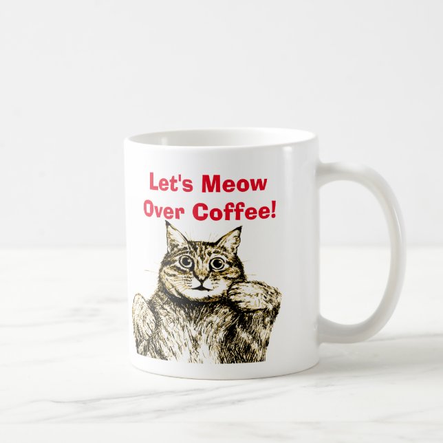 Caneca De Café Citação de Gato Engraçado (Direita)
