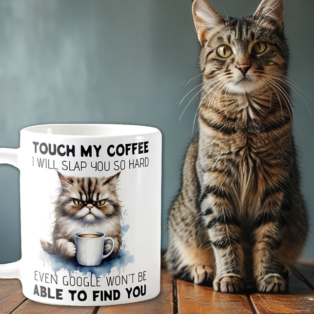 Caneca De Café Citação de Gato Engraçado (Criador carregado)