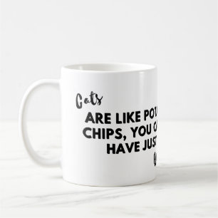 Caneca De Café Citação de Gatos Engraçada: Gatos são como Batatas