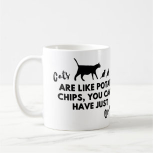 Caneca De Café Citação de Gatos Engraçada: Gatos são como Batatas