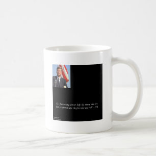 Caneca De Café Citação de JFK Salvando os Ricos e Pobres