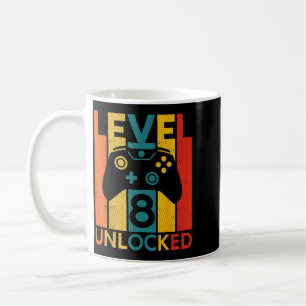 Caneca De Café Citação de Jogos 8 Anos de Aniversário 8º Nível De