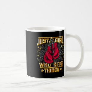 Caneca De Café Citação de Kickboxing Thai Boxing Apenas Uma Garot