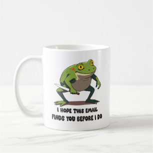 Caneca De Café Citação de Meme de Sapo Engraçado com Faca