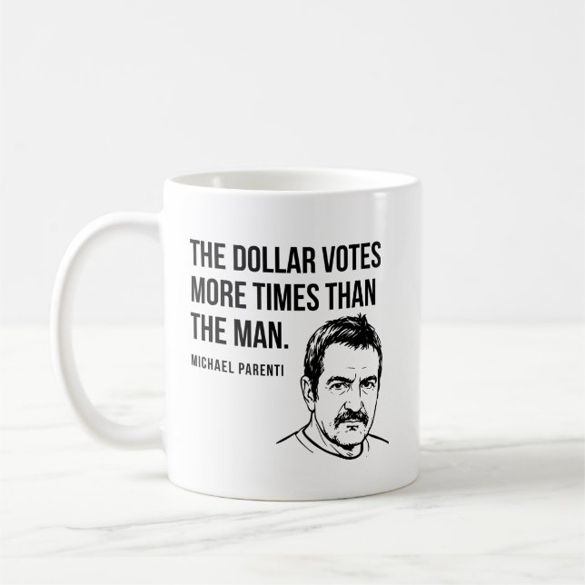 Caneca De Café Citação de Michael Parenti (Esquerda)