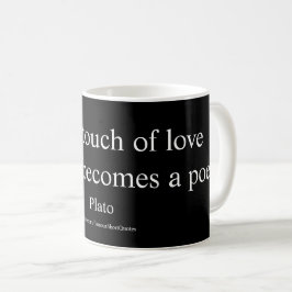 Caneca De Café Citação de Platão; O Toque do Amor