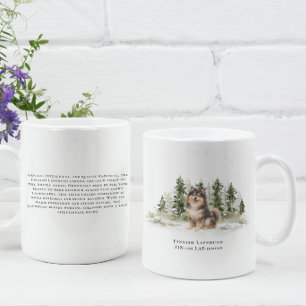 Caneca De Café Citação de Raça de Aquarela do Cão Finlandês Lapph