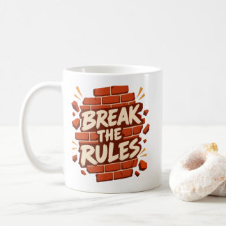 Caneca De Café Citação de Rebelião "Quebre as Regras" Rebeldes
